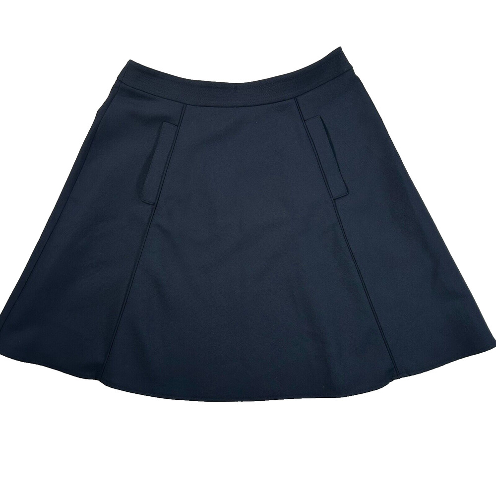 Reiss Short Skirt Women's 8/UK 12 Navy Blue Front Pocket A Line Side Zip